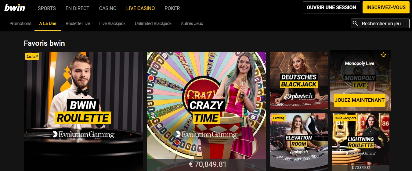 Bwin with live casino